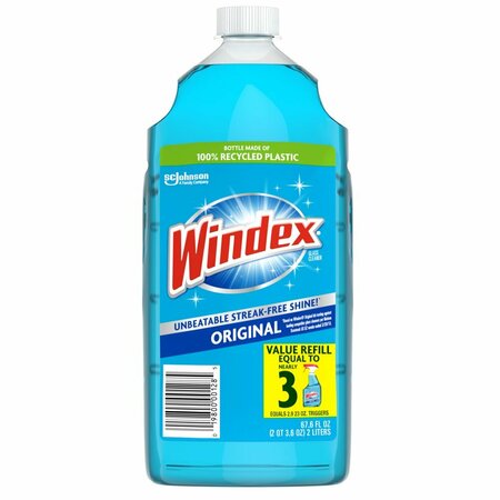 SC JOHNSON 316147 Windex Glass Cleaner 2 Liter Refill Original Blue, 6PK 62128